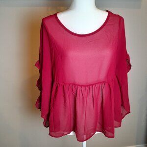 Beautiful Altar'd State Maroon Flowy Blouse